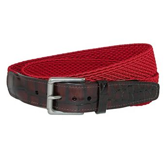 Crookhorndavis Men's Hampton Stretch Belt With Croc Print Tabs