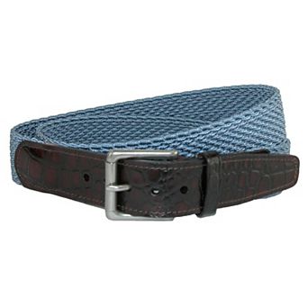 Crookhorndavis Men's Hampton Stretch Belt With Croc Print Tabs