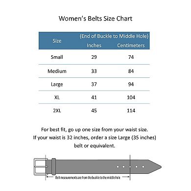 Cowgirls Rock Women's 1.5 Inch Wide Center Bar Buckle Belt with Burnished Edges