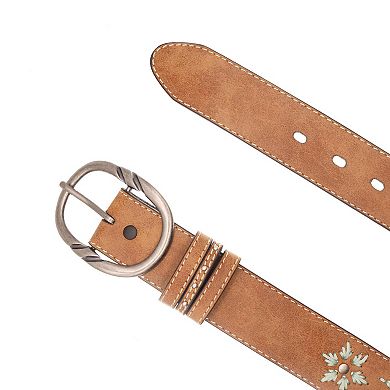 Cowgirls Rock Women's Distressed Belt With Embroidery