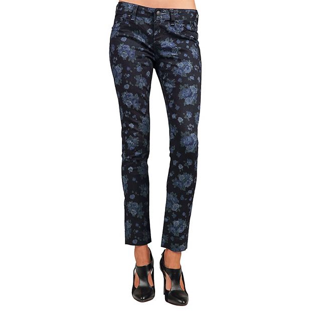 ladies cigarette jeans Women's Rose Vintage Print Faux Front Cigarette Jeans - Standards & Practices | High End Designer Jeans & Premium Denim
