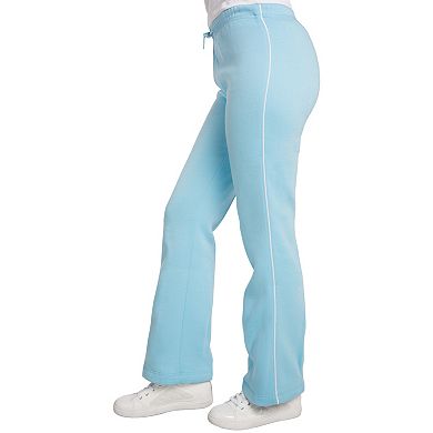 Women's Sweet Vibes Fleece Contrast Piping Flare Sweatpants
