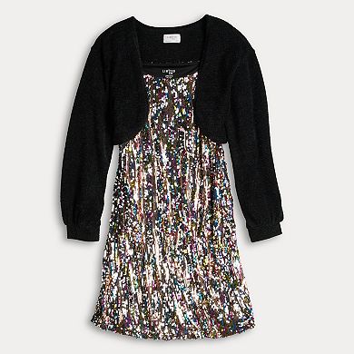 Girls 7-16 Limited Too Sequin Dress & Shrug Set