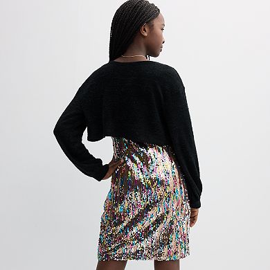 Girls 7-16 Limited Too Sequin Dress & Shrug Set