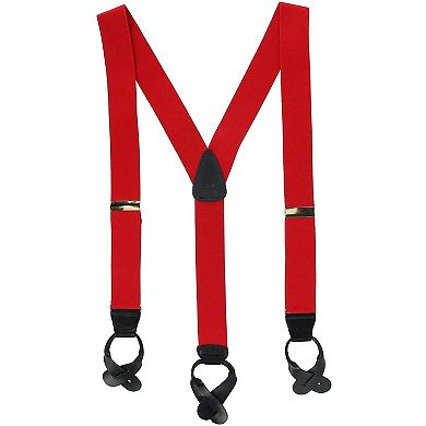 CTM Men's Big & Tall Elastic Button End Suspenders