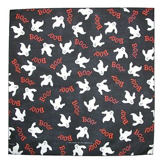 Glow In The Dark Halloween Boo Ghost Print Holiday Bandana
