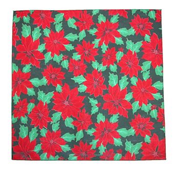 Christmas Poinsettia Print Holiday Bandana