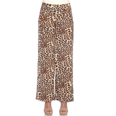 Women's Cheetah Print Wide Leg Palazzo Pants