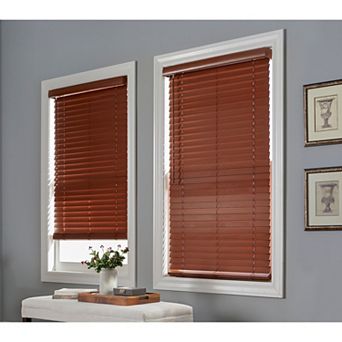 BrylaneHome 2 Faux Wood Cordless Blinds