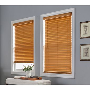 BrylaneHome 2 Faux Wood Cordless Blinds