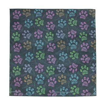 Colorful Dog Paw Print Bandana