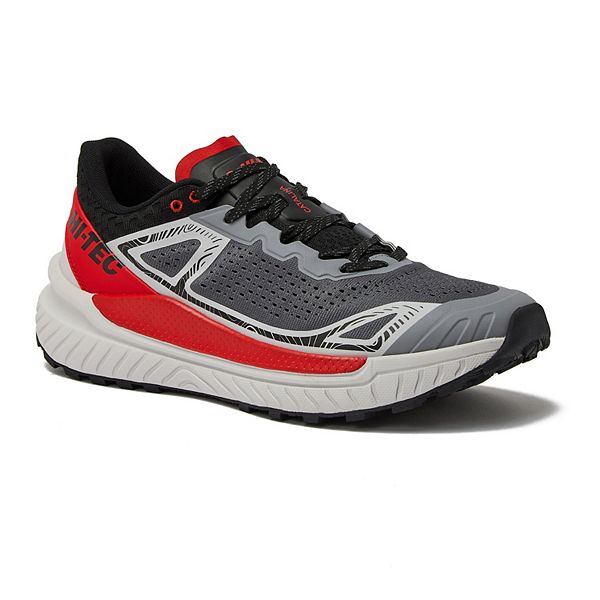 Hi-Tec Catalina Trail Men's Waterproof Running Shoes - Gray Black Red (13)