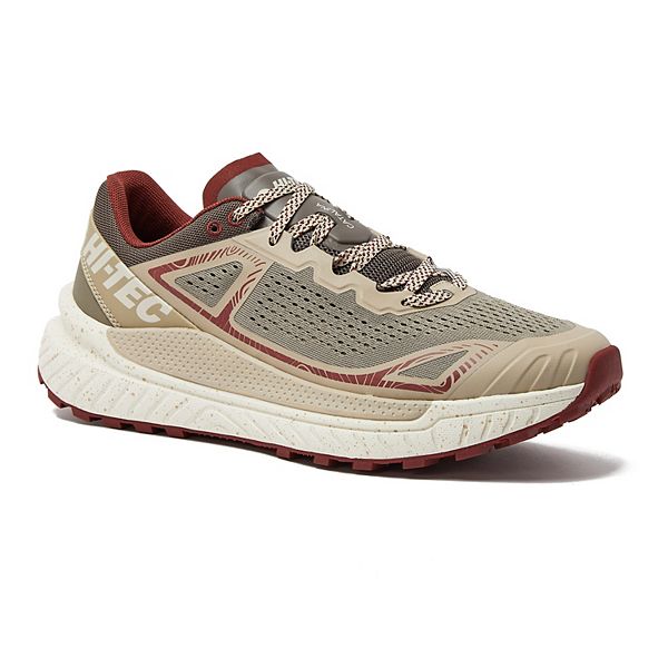 Hi-Tec Catalina Trail Men's Waterproof Running Shoes - Taupe Maroon (10)