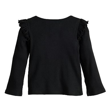 Toddler Girl & Girls 6-12 Jumping Beans® Physical Adaptive Double Layer Ruffle Shoulder Long Sleeve Top