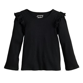 Toddler Girl & Girls 6-12 Jumping Beans® Physical Adaptive Double Layer Ruffle Shoulder Long Sleeve Top