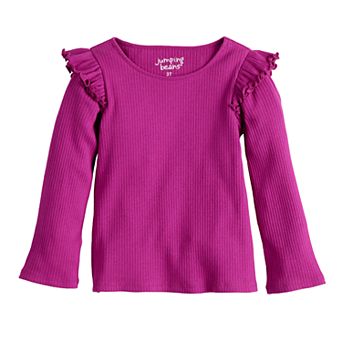 Toddler Girl & Girls 6-12 Jumping Beans® Physical Adaptive Double Layer Ruffle Shoulder Long Sleeve Top