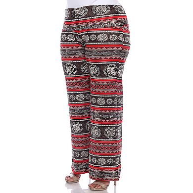 Plus Size Multi Print Wide Leg Pants