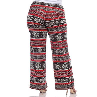 Plus Size Multi Print Wide Leg Pants