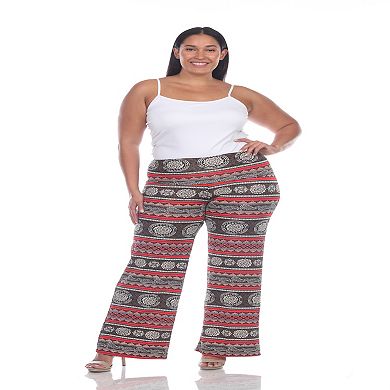 Plus Size Multi Print Wide Leg Pants