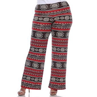 Plus Size Multi Print Wide Leg Pants