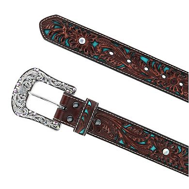 Ariat Women's Western Belt With Turquoise Inlays