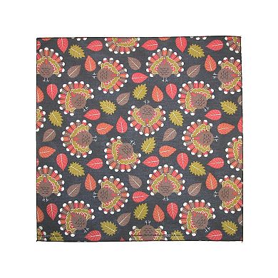 CTM Tossed Turkey Print Thanksgiving Holiday Bandana