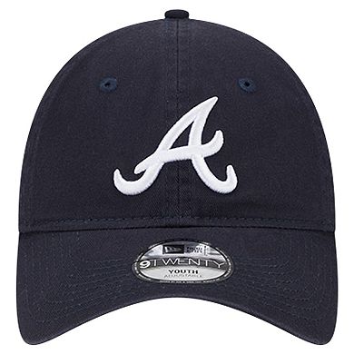 Youth New Era Navy Atlanta Braves Team Color 9TWENTY Adjustable Hat