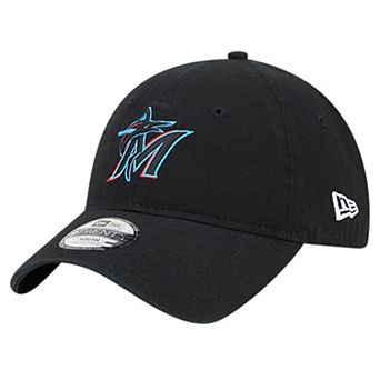 Youth New Era Black Miami Marlins Team Color 9TWENTY Adjustable Hat