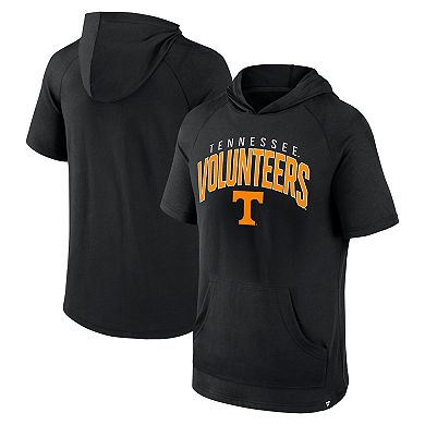 Men's Fanatics Branded Black Tennessee Volunteers Double Arch Raglan Short Sleeve Hoodie T-Shirt
