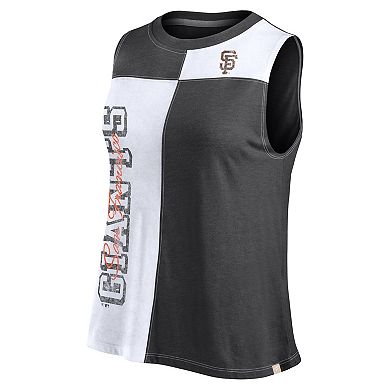 Women's Fanatics Branded Black/White San Francisco Giants Color-Block Tank Top