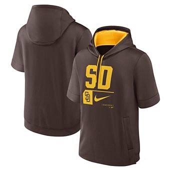 Men's Nike Brown San Diego Padres Tri Code Lockup Short Sleeve Pullover Hoodie