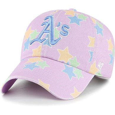 Girls '47 Lavender Oakland Athletics Star Bright Clean Up Adjustable Hat