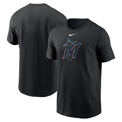 Men's Nike Black Miami Marlins Fuse Logo T-Shirt