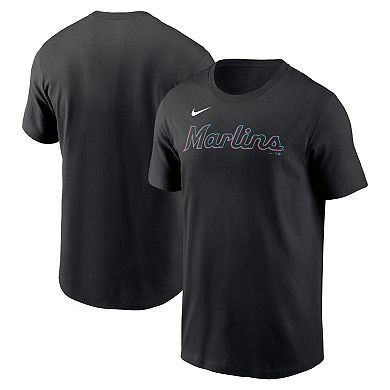 Men's Nike Black Miami Marlins Fuse Wordmark T-Shirt