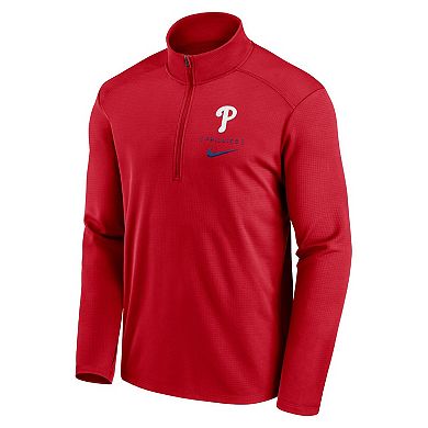 Men's Nike Red Philadelphia Phillies Franchise Logo Pacer Performance Half-Zip Top