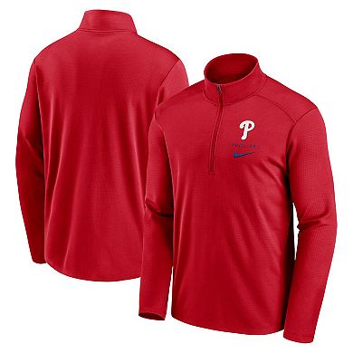 Men's Nike Red Philadelphia Phillies Franchise Logo Pacer Performance Half-Zip Top