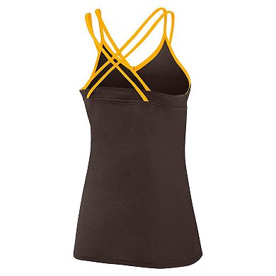 Women's Fanatics Branded Brown San Diego Padres Go For It Strappy V-Neck Tank Top