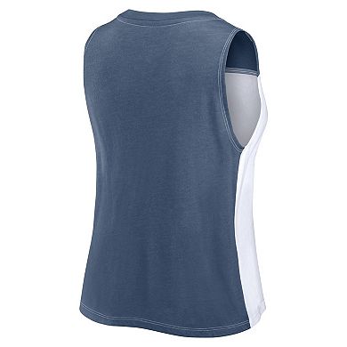 Women's Fanatics Branded Navy/White Atlanta Braves Color-Block Tank Top