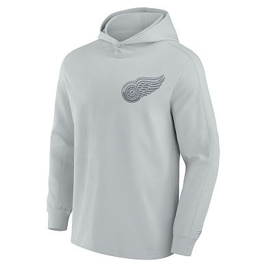 Men's Fanatics Signature Gray Detroit Red Wings Elements Lightweight Tri-Blend Fleece Hoodie