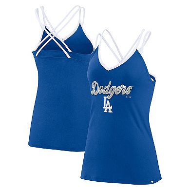Women's Fanatics Branded Royal Los Angeles Dodgers Go For It Strappy V-Neck Tank Top