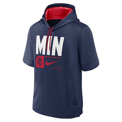 Men's Nike Navy Minnesota Twins Tri Code Lockup Short Sleeve Pullover Hoodie