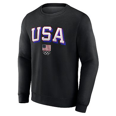 Men's Fanatics Branded Black Team USA Logo Victory Pullover Sweatshirt