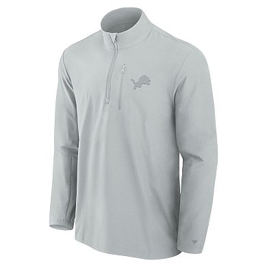 Men's Fanatics Gray Detroit Lions Front Office Woven Quarter-Zip Jacket