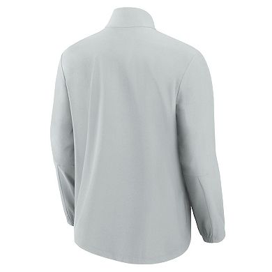 Men's Fanatics Gray Detroit Lions Front Office Woven Quarter-Zip Jacket