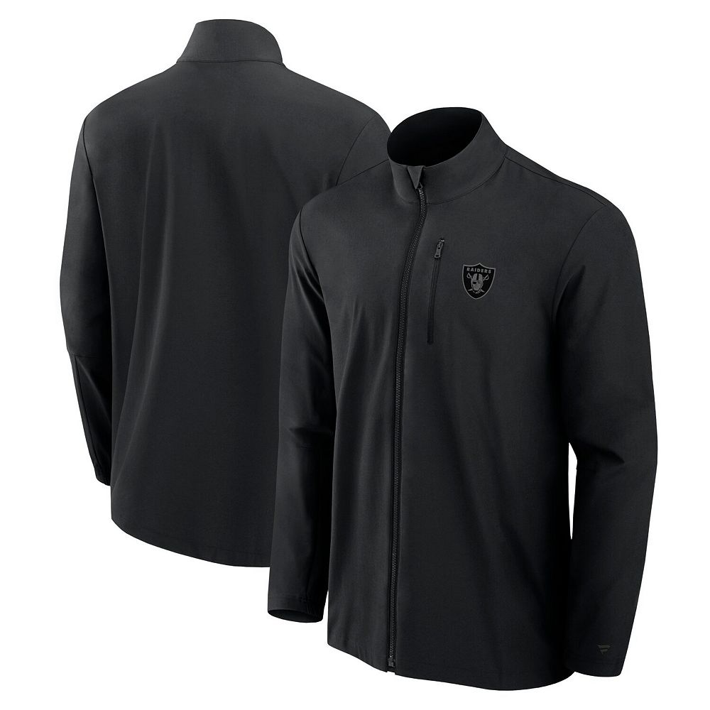 Men's Fanatics Black Las Vegas Raiders Front Office Woven Full-Zip
