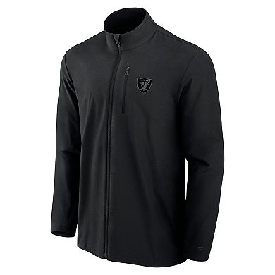 Men's Fanatics Black Las Vegas Raiders Front Office Woven Full-Zip Jacket