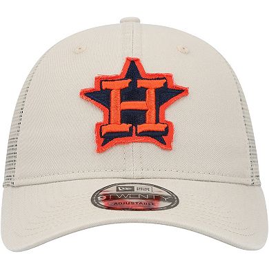 Men's New Era Stone Houston Astros Game Day 9TWENTY Adjustable Trucker Hat