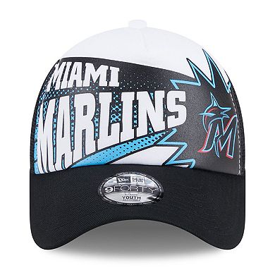 Youth New Era Black Miami Marlins Boom 9FORTY Adjustable Hat
