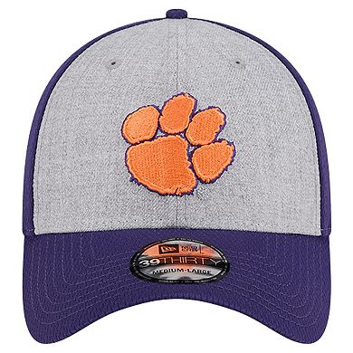 Men's New Era Heather Gray/Purple Clemson Tigers Two-Tone 39THIRTY Flex Hat
