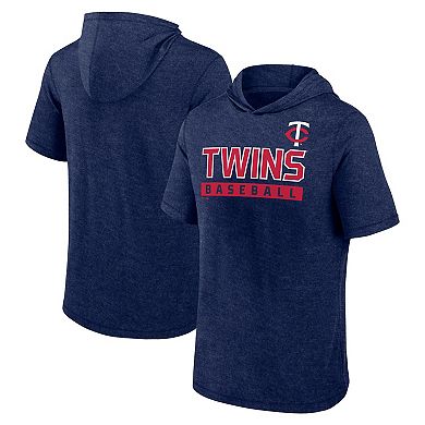 Men's Profile Navy Minnesota Twins Big & Tall Short Sleeve Pullover Hoodie